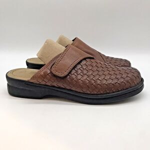 Predictions Leather Collection Woven Leather Mule Women's 7.5 Brown Slip-On Shoe